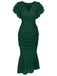 1930s Ruffle Lace-up Fishtail Dress — vintage elegance for the modern woman