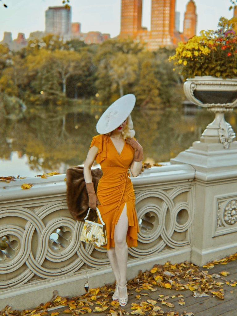1930s Ruffle Lace-up Fishtail Dress: timeless style reimagined