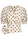 Beige 1940s Dots Bowknot V-Neck Blouse, vintage top, retro blouse - perfect for women who love vintage and retro fashion