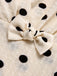 Beige 1940s Dots Bowknot V-Neck Blouse, vintage top, retro blouse - perfect for women who love vintage and retro fashion
