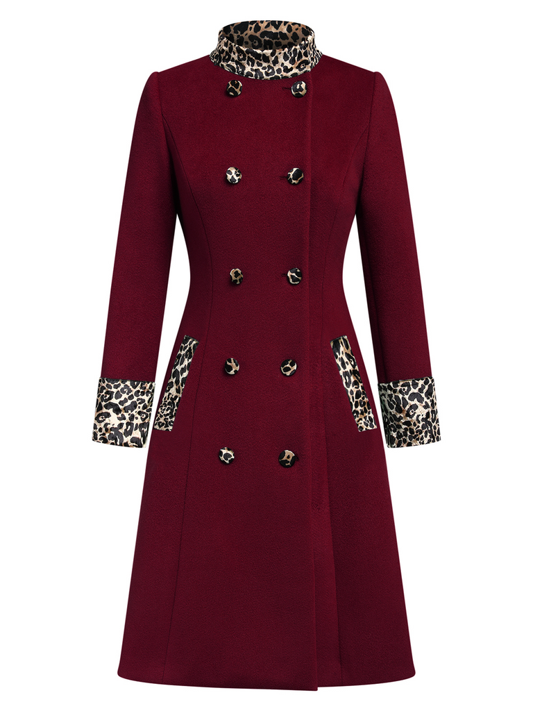1940s Leopard Patchwork Button Coat - vintage fashion, retro style