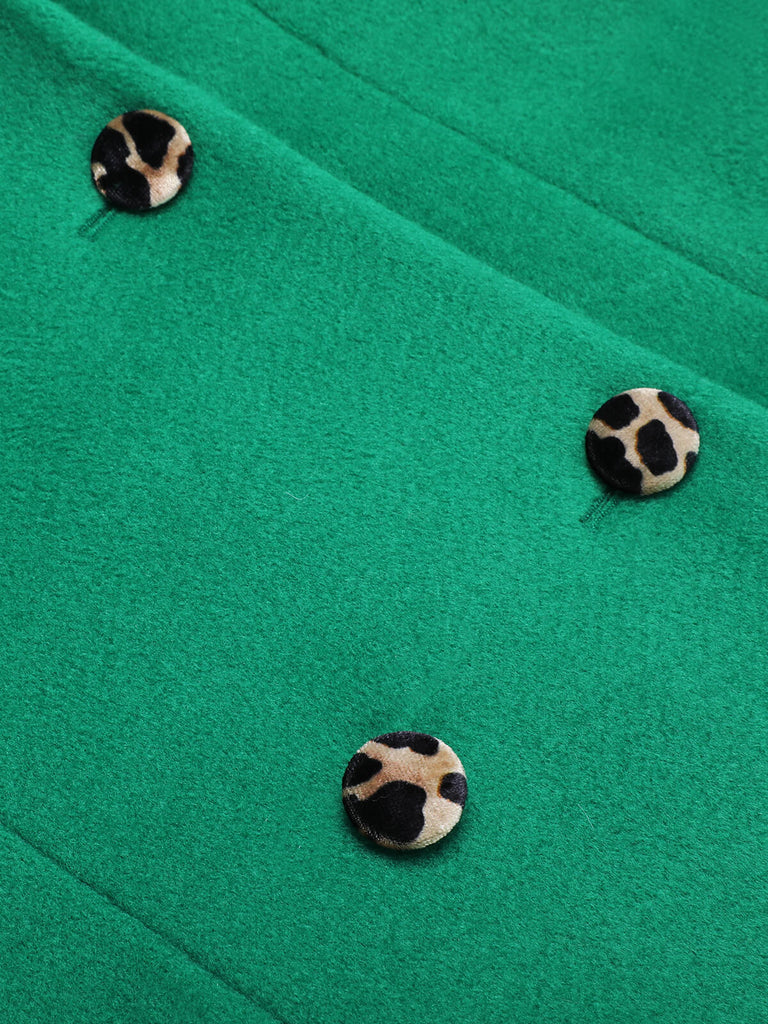 1940s Leopard Patchwork Button Coat - vintage fashion, retro style
