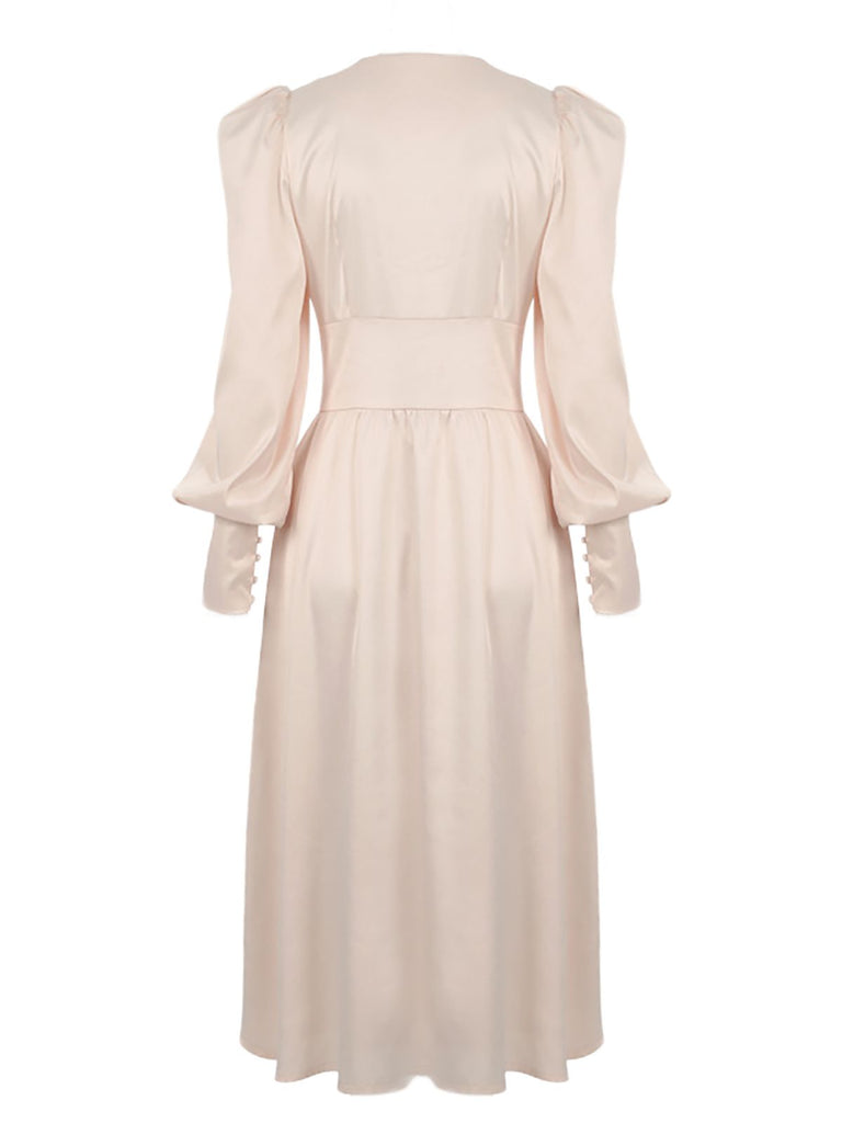 1940s Solid Silk Buttoned Tea | 1940s | vintage dress, retro fashion