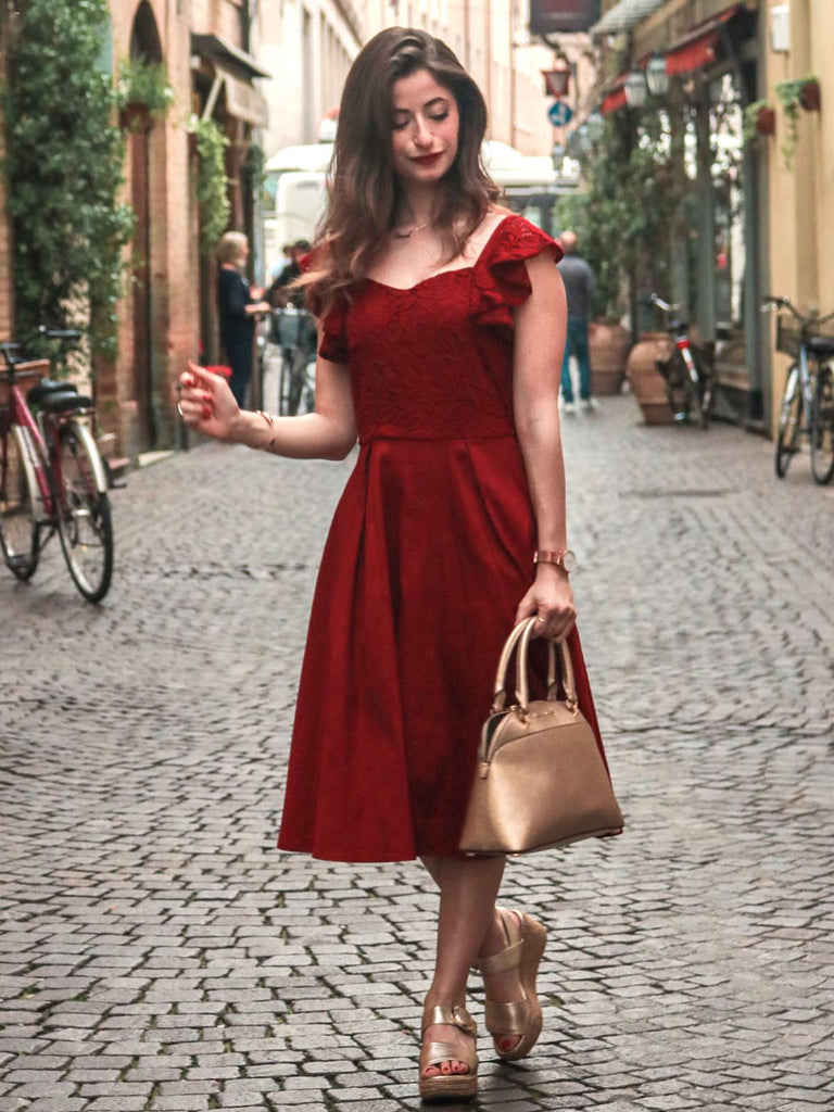 1950S Satin Solid Swing Dress — vintage elegance for the modern woman
