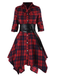 1950s 3/4 Sleeve Plaid Belt Dress — vintage elegance for the modern woman