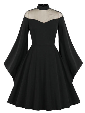 1950s Angel Sleeve Solid Swing Dress: timeless style reimagined