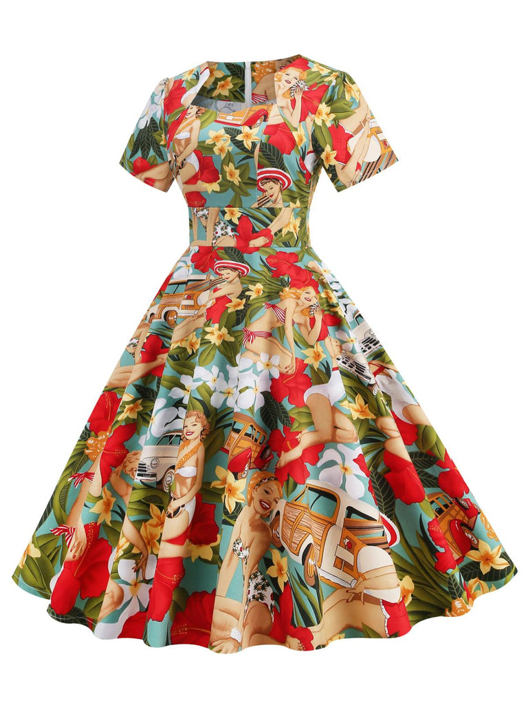 1950s Bikini Girls Swing Dress — vintage elegance for the modern woman