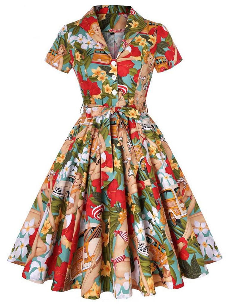 1950s Bikini Girls Swing Dress, classic 1950s style summer beach collection - Image 2