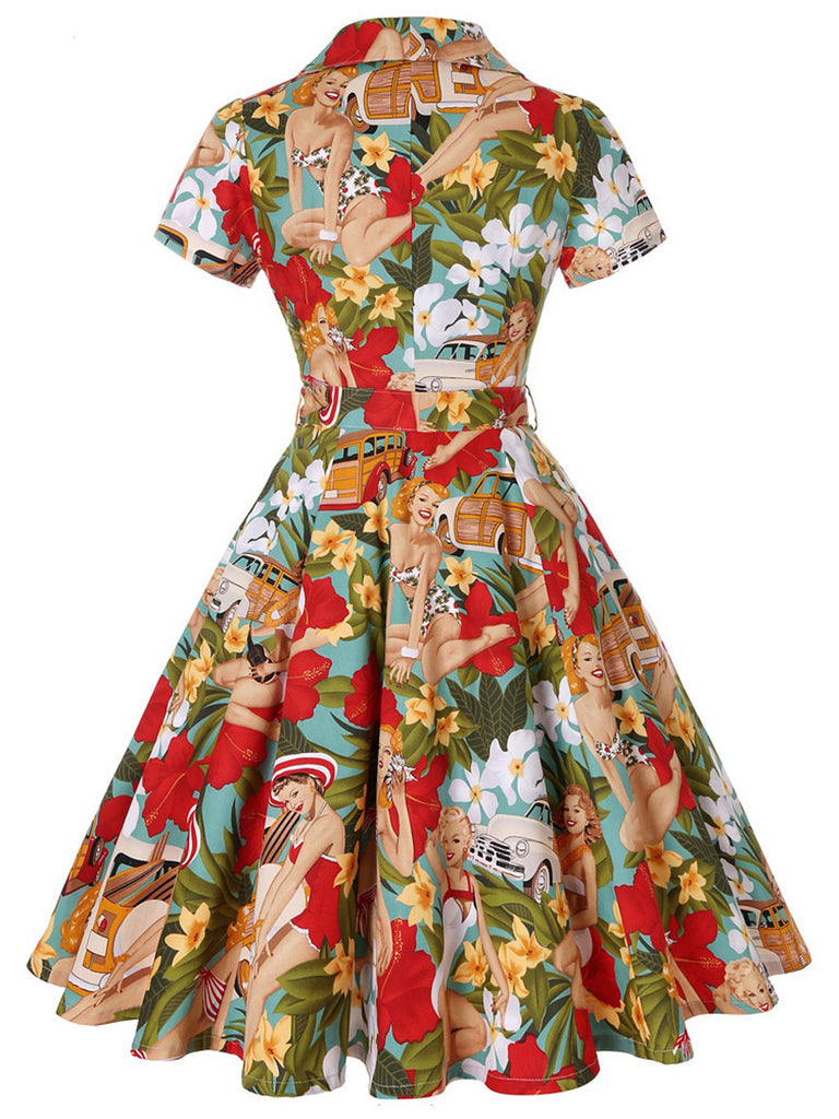 1950s Bikini Girls Swing Dress, classic 1950s style summer beach collection - Image 3
