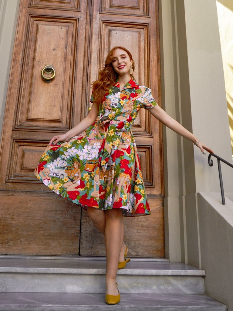1950s Bikini Girls Swing Dress, classic 1950s style summer beach collection - Image 9