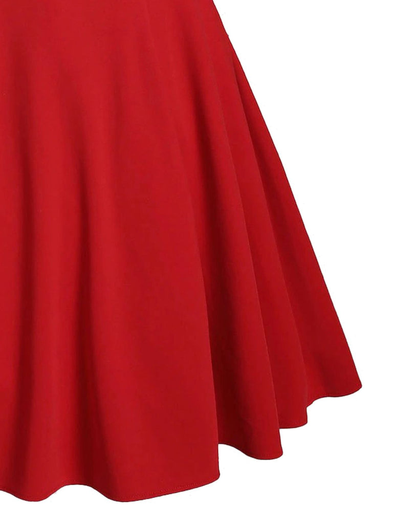 1950s Bow Cold Shoulder Swing Dress — vintage elegance for the modern woman