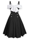 1950s Bow Cold Shoulder Swing Dress: timeless style reimagined