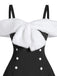 1950s Bow Cold Shoulder Swing Dress: timeless style reimagined
