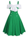 1950s Bow Cold Shoulder Swing Dress: timeless style reimagined