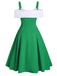 1950s Bow Cold Shoulder Swing Dress — vintage elegance for the modern woman