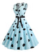 1950s Bow Polka Dot Swing Dress, classic 1950s style elegant retro fashion - Image 2