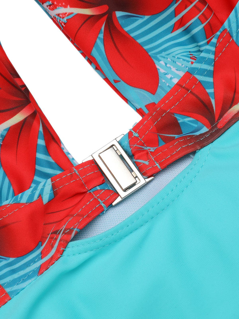 Close-up: 1950s 1950s Bow Tie Floral Cross Straps 