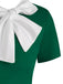 1950s Bowknot Collar Swing Dress, classic 1950s style elegant retro fashion - Image 3