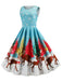 1950s Christmas Deer Swing Dress, classic 1950s style elegant retro fashion - Image 3