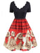 1950s Christmas Kitty Swing Dress, classic 1950s style elegant retro fashion - Image 2
