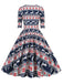 1950s Christmas Patchwork V-neck Dress: timeless style reimagined