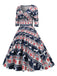 1950s Christmas Patchwork V-neck Dress — vintage elegance for the modern woman