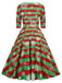 1950s Christmas Patchwork V-neck Dress: timeless style reimagined