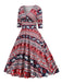 1950s Christmas Patchwork V-neck Dress: timeless style reimagined