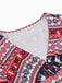 1950s Christmas Patchwork V-neck Dress — vintage elegance for the modern woman