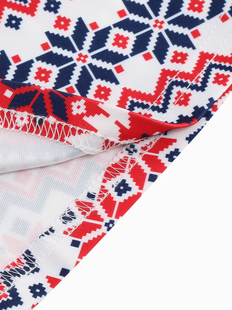 1950s Christmas Patchwork V-neck Dress: timeless style reimagined