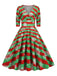 1950s Christmas Patchwork V-neck Dress: timeless style reimagined