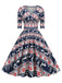 1950s Christmas Patchwork V-neck Dress: timeless style reimagined