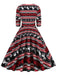 1950s Christmas Patchwork V-neck Dress: timeless style reimagined