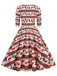 1950s Christmas Patchwork V-neck Dress: where 1950s romance meets her modern spirit