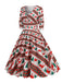 This 1950s Christmas Patchwork V-neck Dress wraps her in 1950s elegance, one twirl at a time