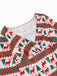 1950s Christmas Patchwork V-neck Dress — the kind of 1950s dress that makes strangers smile