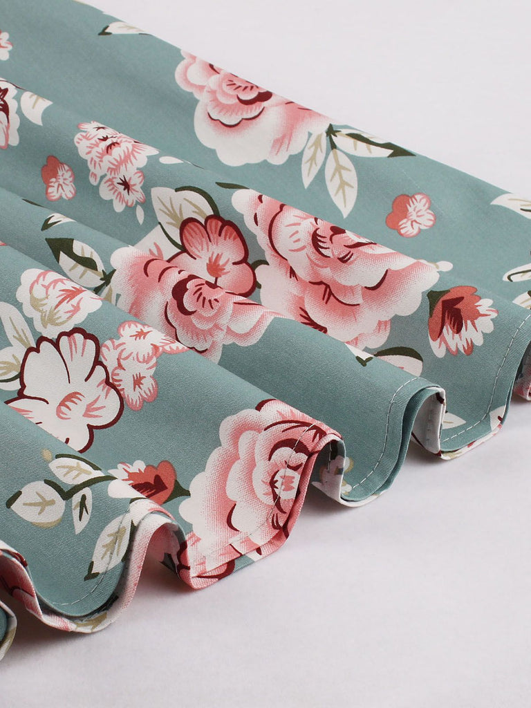 1950s Floral Flare Sleeve Swing Dress: timeless style reimagined