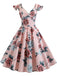 1950s Floral Flare Sleeve Swing Dress, classic 1950s style elegant retro fashion - Image 8
