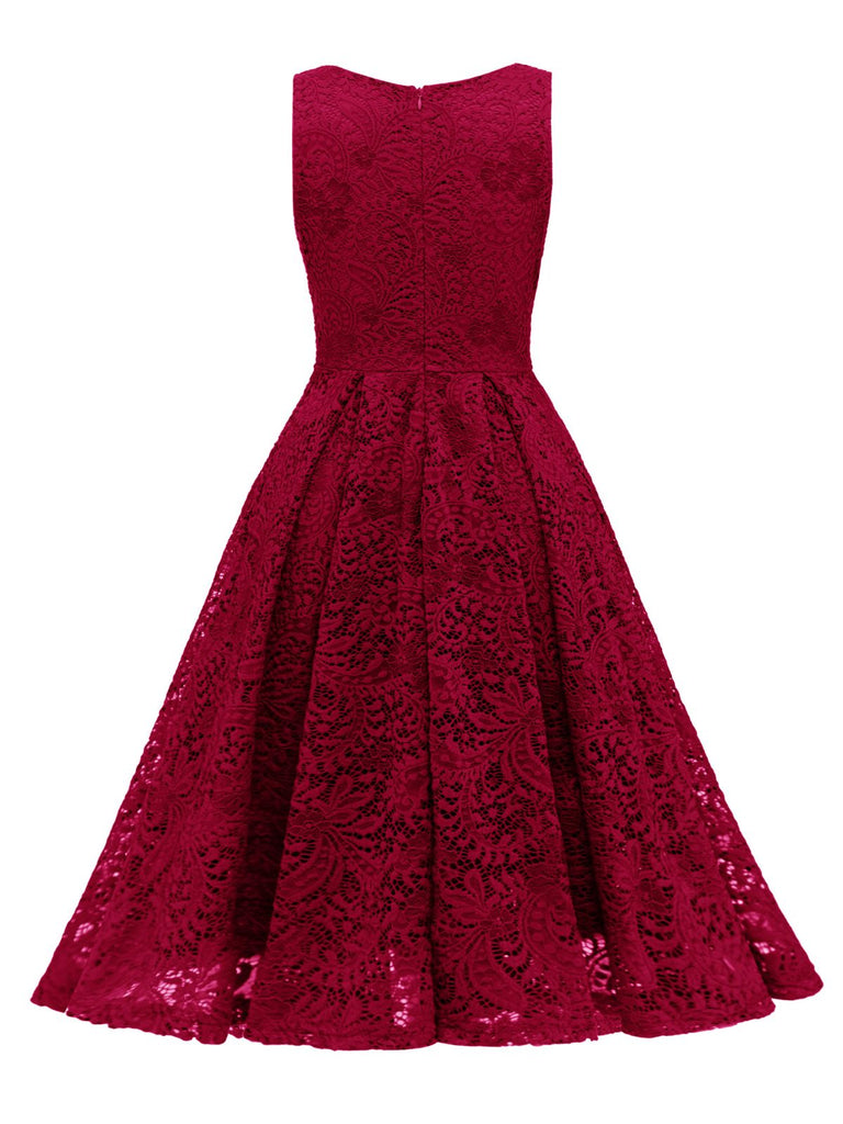 1950s Floral Lace Solid Swing Dress — vintage elegance for the modern woman