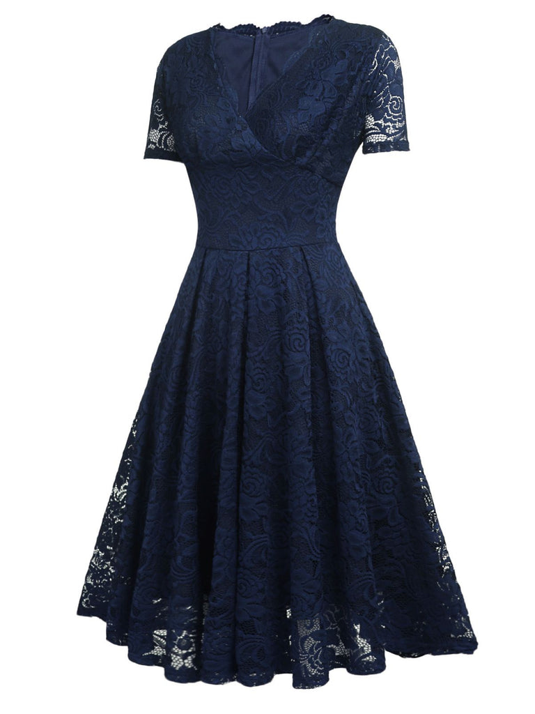 1950s Floral Lace Solid Swing Dress — vintage elegance for the modern woman