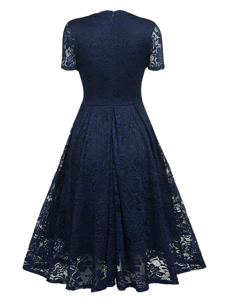 1950s Floral Lace Solid Swing Dress: timeless style reimagined