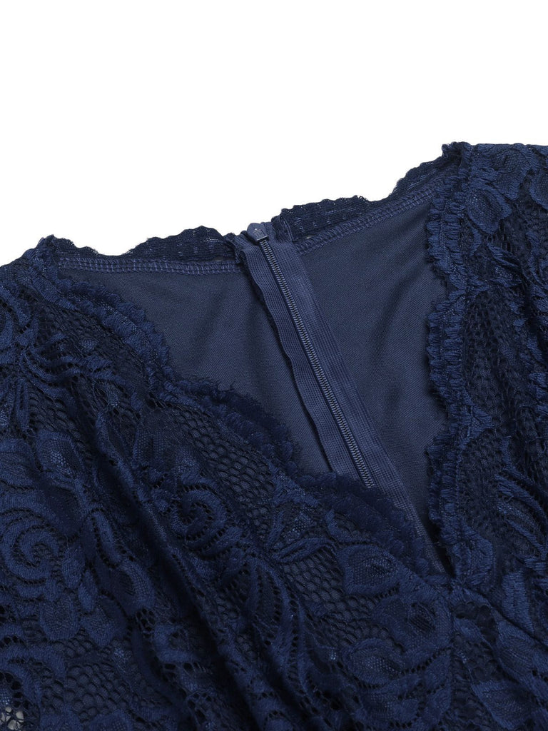 1950s Floral Lace Solid Swing Dress — vintage elegance for the modern woman