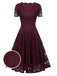 1950s Floral Lace Solid Swing Dress: timeless style reimagined