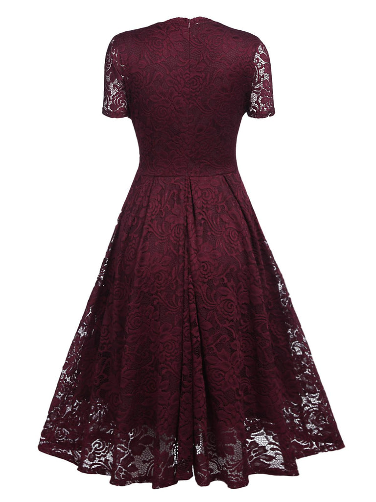 1950s Floral Lace Solid Swing Dress — vintage elegance for the modern woman