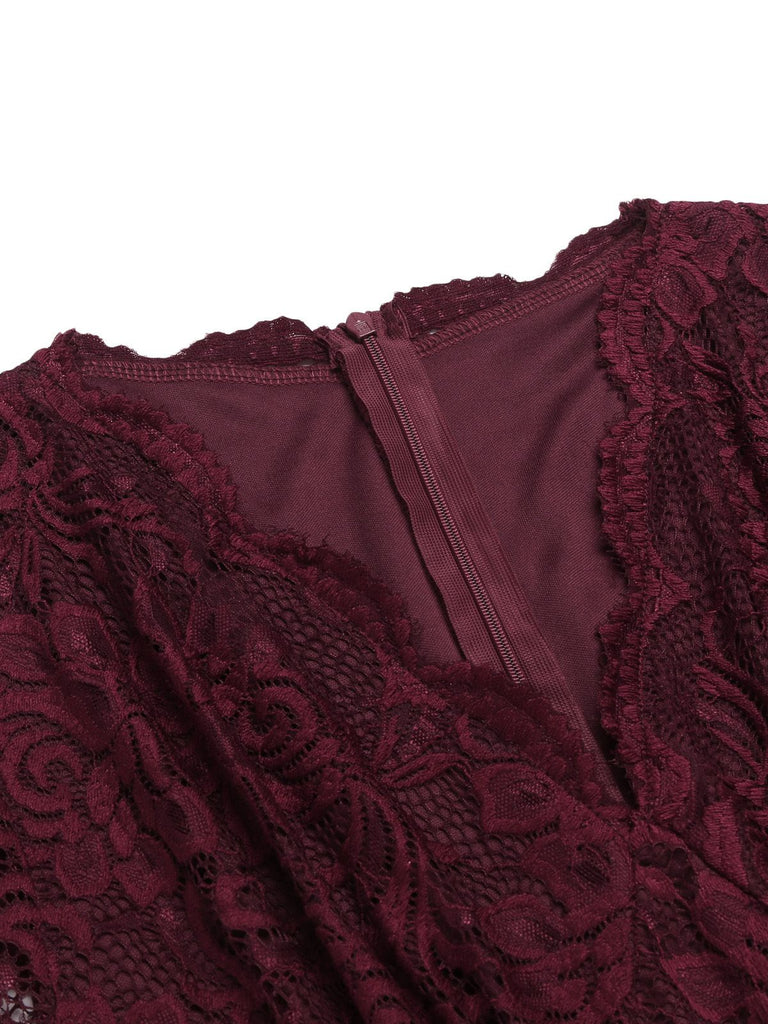 1950s Floral Lace Solid Swing Dress — vintage elegance for the modern woman
