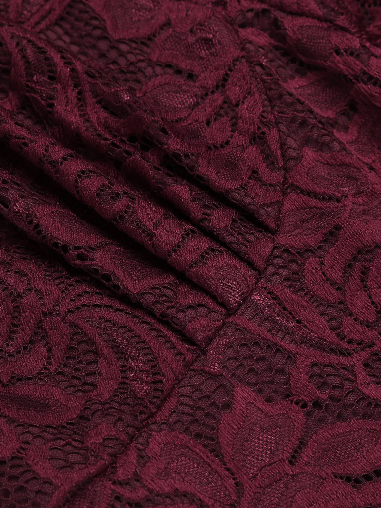 1950s Floral Lace Solid Swing Dress: timeless style reimagined