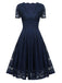 1950s Floral Lace Solid Swing Dress: timeless style reimagined