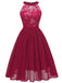 1950s Floral Lace Swing Dress, classic vintage style elegant retro fashion - Image 10