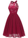 1950s Floral Lace Swing Dress, classic vintage style elegant retro fashion - Image 11