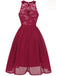 1950s Floral Lace Swing Dress, classic vintage style elegant retro fashion - Image 12